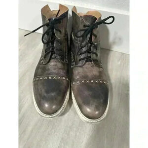 RED|STU Mens Distressed Leather Lace Up Ankle Boots Size 10 USA